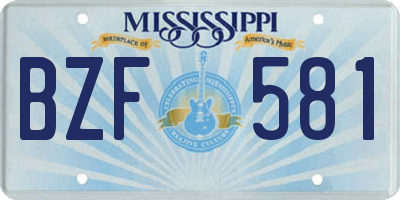 MS license plate BZF581