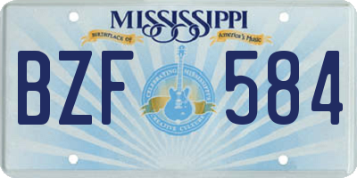 MS license plate BZF584