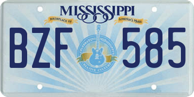 MS license plate BZF585