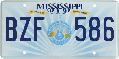 MS license plate BZF586