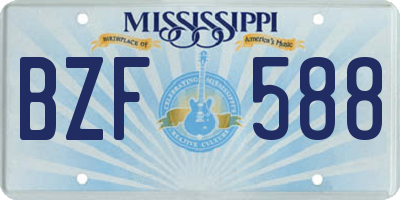 MS license plate BZF588