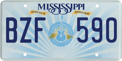 MS license plate BZF590