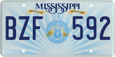 MS license plate BZF592