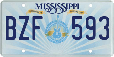 MS license plate BZF593