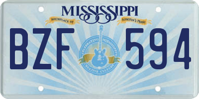 MS license plate BZF594