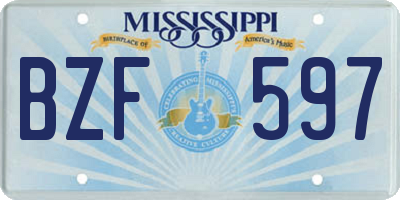 MS license plate BZF597