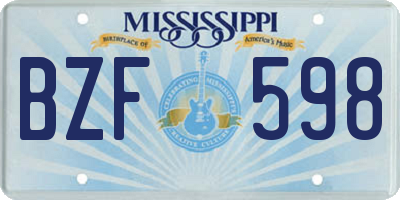 MS license plate BZF598