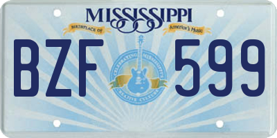 MS license plate BZF599