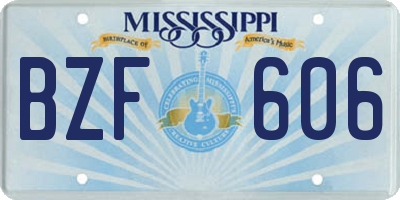 MS license plate BZF606
