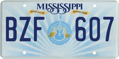 MS license plate BZF607