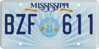 MS license plate BZF611