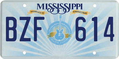 MS license plate BZF614