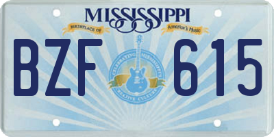 MS license plate BZF615