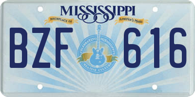 MS license plate BZF616