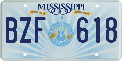 MS license plate BZF618