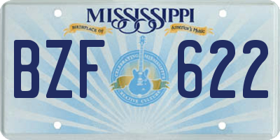 MS license plate BZF622
