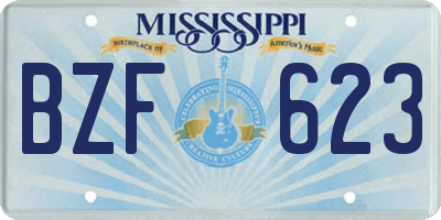MS license plate BZF623