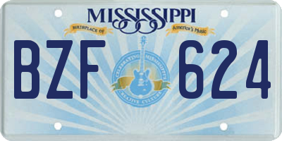 MS license plate BZF624