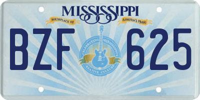 MS license plate BZF625