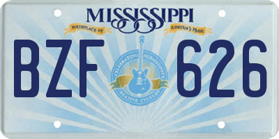 MS license plate BZF626