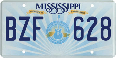MS license plate BZF628