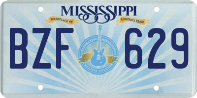MS license plate BZF629