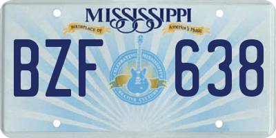 MS license plate BZF638