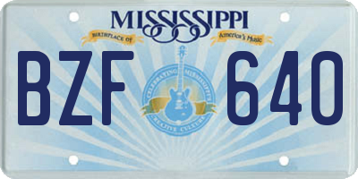 MS license plate BZF640