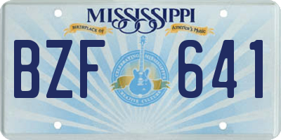 MS license plate BZF641