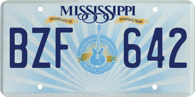 MS license plate BZF642