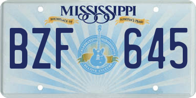 MS license plate BZF645