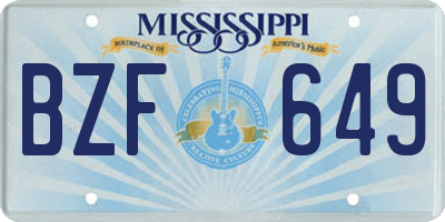 MS license plate BZF649