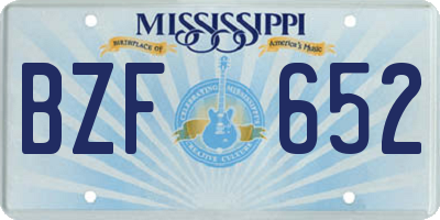 MS license plate BZF652