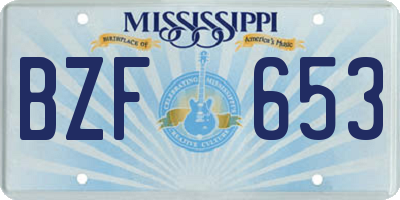MS license plate BZF653