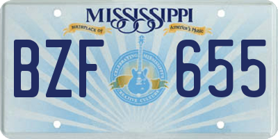 MS license plate BZF655