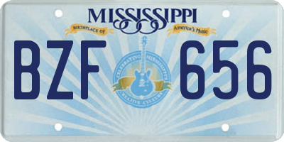 MS license plate BZF656