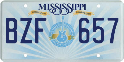 MS license plate BZF657