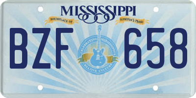 MS license plate BZF658