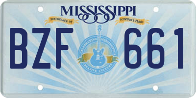 MS license plate BZF661