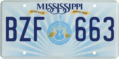 MS license plate BZF663