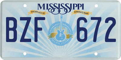 MS license plate BZF672