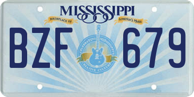 MS license plate BZF679