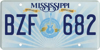 MS license plate BZF682
