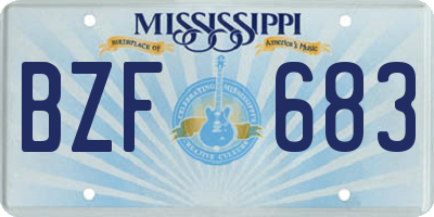 MS license plate BZF683