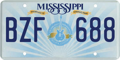 MS license plate BZF688