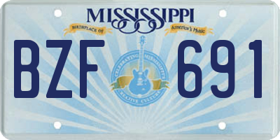 MS license plate BZF691