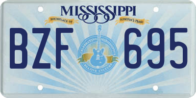 MS license plate BZF695