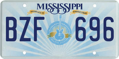 MS license plate BZF696