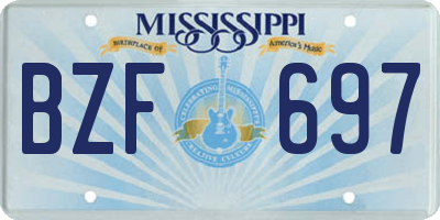 MS license plate BZF697