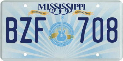 MS license plate BZF708